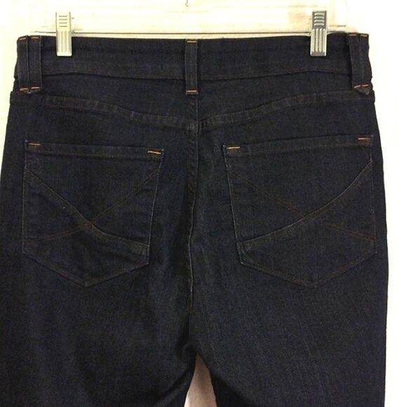 NYDJ jeans Women's Sz 8 Dark Blue Straight Leg Stretch Lift Tuck Casual Glam - Picture 10 of 11